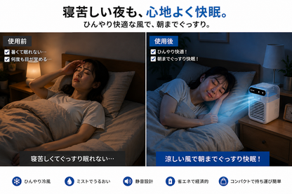 【2026年モデル】アイスミストクーラーPro™｜卓上冷風扇・USB給電・3段階風量